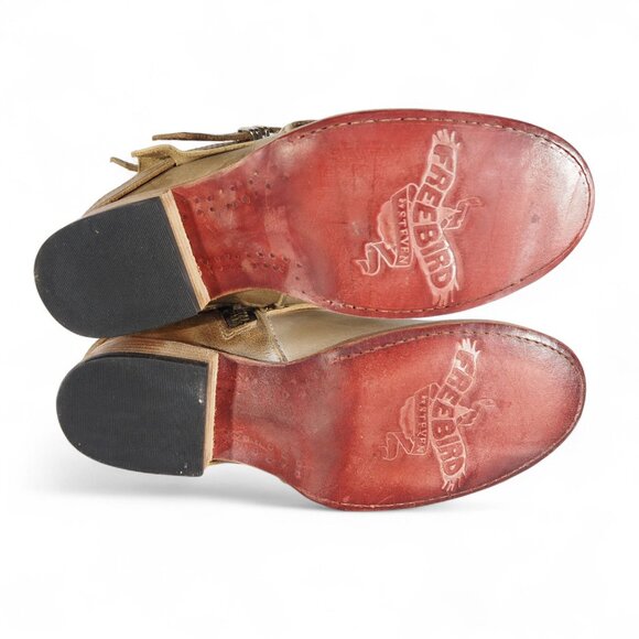 Freebird by Steven Belfast Leather Ankle Boots Women's 6 Cream - Picture 8 of 11